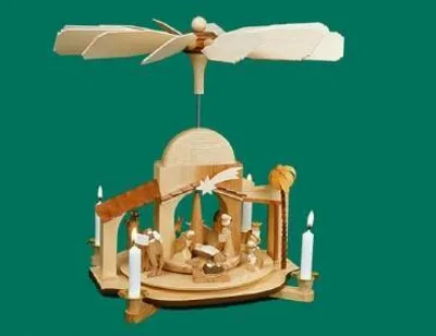 Produktbild von Tischpyramide Christi Geburt geschnitzt Höhe 33cm NEU