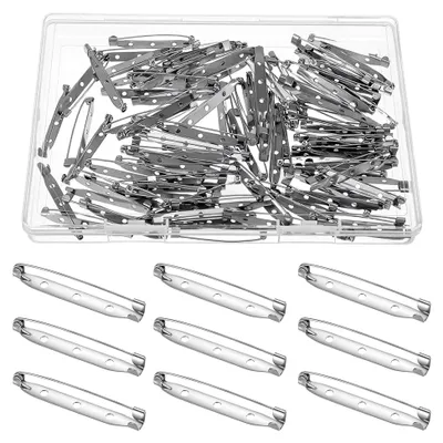 Produktbild von 100 Stück Sicherheitsnadeln 45mm Silber für Bastelarbeiten