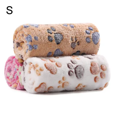 Produktbild von Hundedecke Katzendecken Waschbar und Flauschig, 3 Pack Weiche Warme Fleece Haustier Decken für Kleine Mittlere Hunde Katzen,Pfote Muster 60 * 40CMS