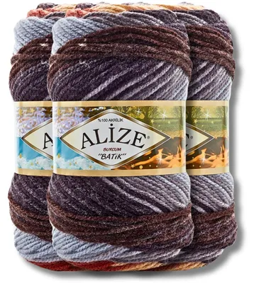 Obrázek produktu pro Alize 3x 100g příze Burcum Batik, s barevným přechodem, vhodná pro háčkování a pletení (7942)