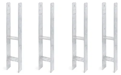 Zdjęcie produktu dla Alberts 4 x wsporniki słupków H, 95x600 mm, grubość materiału 6 mm, głębokość 60 mm, ocynkowane ogniowo