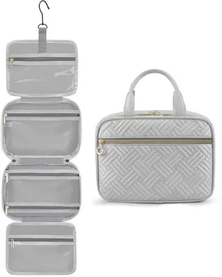 Produktbild von Wasserdichte Kosmetiktasche für Damen, aufklappbar, groß, 360° Drehhaken