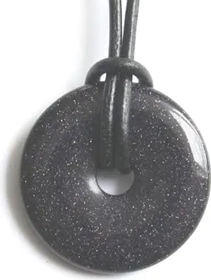 Produktbild von Edelstein-Anhänger, Donut, rund, 30mm, Blaufluß