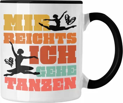 Produktbild von Trendation - Ballett Ballerina Tänzerin Tasse Mädchen Geschenk Frauen Tanzen Geschenkidee Kaffeetasse (Schwarz)