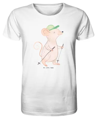 Produktbild von Mr. & Mrs. Panda Oberteil Maus Walking Größe S - Weiß - Geschenk, Tshirt, T-Shirt Herren, Schnelles Gehen, Herren-T-Shirt, Männer-T-Shirt, Fun Shirt, Spazieren, Walken