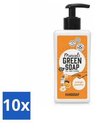 Image de 10 savons pour les mains "Marcel's Green Soap" aux agrumes et au jasmin - 250 ml - Pack économique - 10 pièces