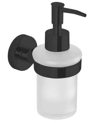 Produktbild von Aqualine SAMBA Seifenspender 150ml, Milchglas, Schwarz matt