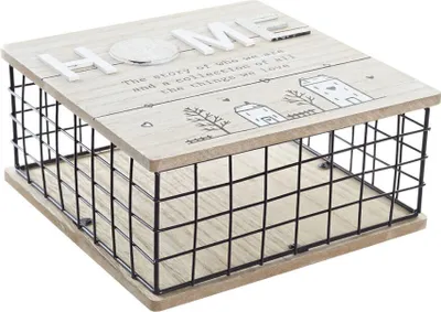 Produktbild von Dekorative Box DKD Home Decor Schwarz natürlich Metall Holz MDF