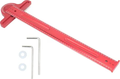 Produktbild von T-Winkel für Holzbearbeitung, 550 mm, 0 bis 180 Grad, Winkelmesser, Lineal aus Aluminiumlegierung, Anreißwerkzeug