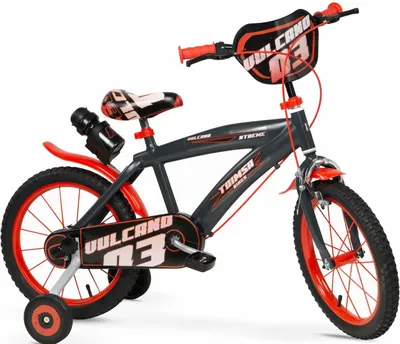 Produktbild von Toimsa Kinderfahrräder Jungen Volcano 16 Zoll 25,4 cm Jungen Felgenbremse Rot/Schwarz
