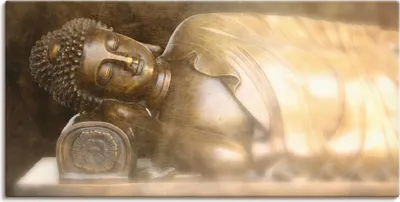 Produktbild von ARTland Leinwandbild liegender Buddha Größe: 100x50 cm