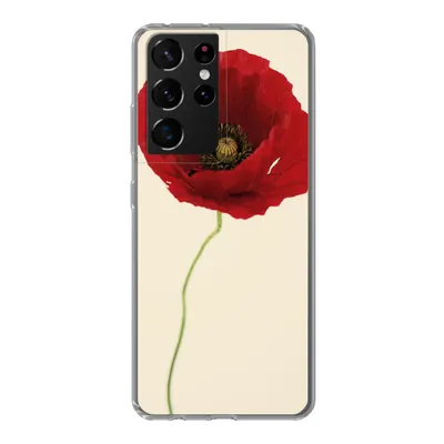 Produktbild von MuchoWow® Handyhülle Schutzhülle Hülle für Samsung Galaxy S21 Ultra Nahaufnahme einer roten Mohnblume Silikon Softcase Handy Hülle - Mobiltelefon