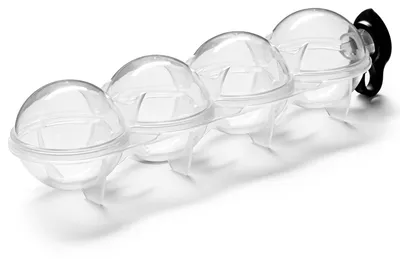 Produktbild von Gadget Master Eisballform, lebensmittelechtes PP, Silikondeckel, für 4 Eiswürfel in Kugel-Form