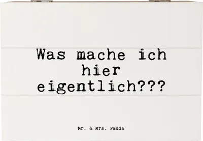 Produktbild von Mr. & Mrs. Panda Box Was mache ich hier... 22 x 15 cm - Weiß - Geschenk, Spruch Sprüche Weisheiten Zitate Lustig Weisheit Worte, Schatzkiste, Geschenkbox, fotobox