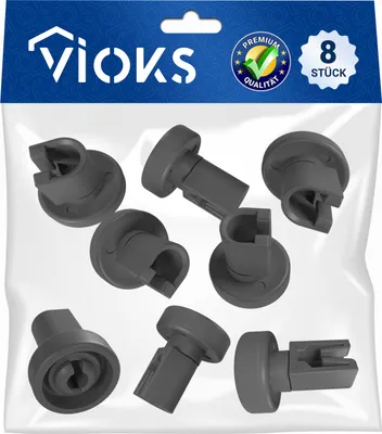 Produktbild von Oberkorbrolle 8x passend wie Electrolux 5028696700/0 Korbrolle grau für Spülmaschine