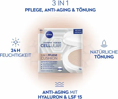 Produktbild von Nivea Face 3in1 Cushion 03 dunkel 15g