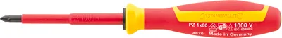 Produktbild von STAHLWILLE VDE-PZ-Kreuzschlitzschraubendreher DRALL+ Gr. PZ1 L.80mm