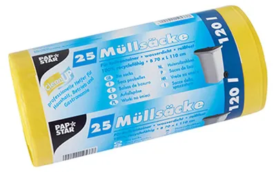 Obrázek produktu pro Papstar Müllsäcke HDPE 120L gelb