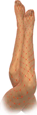 Produktbild von Damen Netzstrumpfhose One Size Strumpfhose Halloween Fasching Karneval Freizeit Party, rot