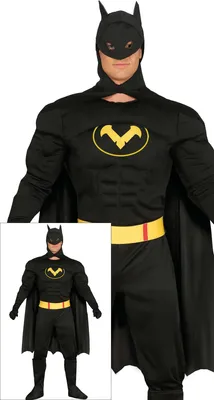 Immagine prodotto di Costume da supereroe avventuriero con maschera da pipistrello e mantello per il Carnevale Design entusiasmante che ti trasforma in un personaggio avventuroso, Taglia: 46 - 48 (S) Colore: Nero