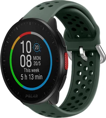 Produktbild von Strap-it Polar Pacer Silikonarmband mit Löchern (Armeegrün)