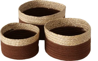 Obrázek produktu pro 3 Nastavit jutový koš hnìdá juta 26 cm x 26 cm x 14 cm