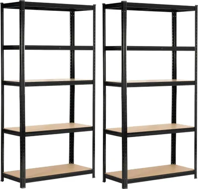 Produktbild von Akord Metallregal 5 Böden Schwarz 90X40X180 Cm
