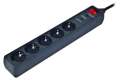Image de Gembird SPG5-C-10 - Überspannungsschutz - Ausgangsanschlüsse: 5 - 3,0m Schnur - Schwarz (SPG5-C-10)