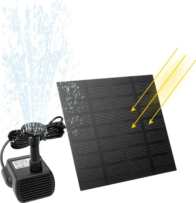 Produktbild von Teichpumpen 1.8W Solar Springbrunnen Teich Brunnenpumpe Solarpumpe für Garten, Vogel-Bad, Wasserspiel Dekoration (Quadrat) CEEDIR