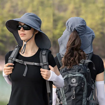 Produktbild von UV Schutz Sonnenhut Buschhut Schlapphut Herren Damen Bundeswehr Anglerhut Outdoor Sportmütze (Dunkelgrau)
