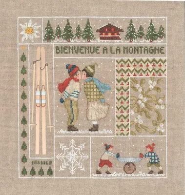 Produktbild von Le Bonheur des Dames Kreuzstich Set "Willkommen Januar", Zählmuster, 21x23cm