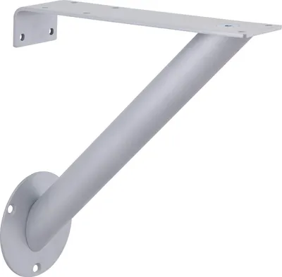 Produktbild von Strate Barkonsole schräg Rak - Thekenfuß ø 30mm für die seitliche Montage 322,5x154mm - Thekenkonsole, Stahl alufarbig