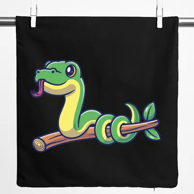 Produktbild von Huuraa Kissenbezug Schlange Comic 40x40cm Black Baumwolle Dekokissenbezug Geschenkidee
