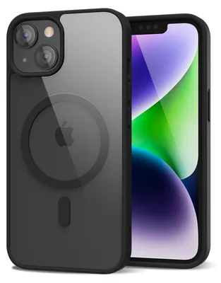 Obrázek produktu pro Magnetický kryt pro iPhone 14/iPhone 13, kompatibilní s MagSafe, průhledné nárazuvzdorné pouzdro, ochranný zadní kryt Černá