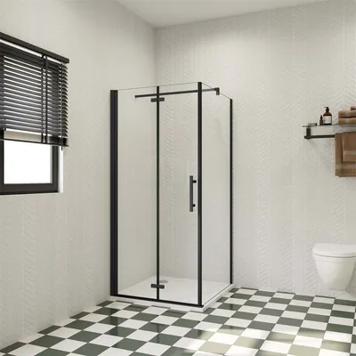 Produktbild von 110x80cm 185cm 6mm ESG Nano Glas Duschtür Eckdusche Falttür Scharniertür