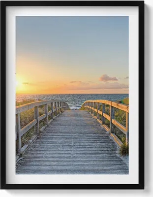 Produktbild von Strandurlaub in Deutschland– Wandbild mit Rahmen – Gerahmtes Bild  – Wanddekoration – 60x80 cm –  Schwarz Rahmen
