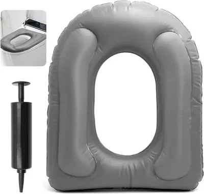 Aufblasbares Toilettenkissen mit Saugnapf - Bequemer Toilettenaufsatz für Erwachsene und Senioren - Ideal für Personen mit