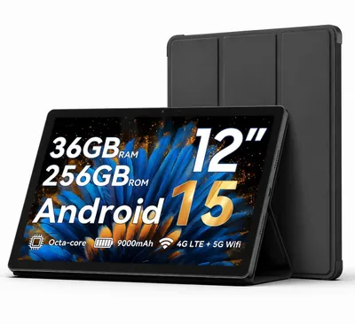 Produktbild von Blackview Mega2, 2025, 12 Zoll, 2K Display, FHD Tablet, 36(12+24) GB+256GB 2TB Erweiterbar,  Dual 4G, 5GWiFi, 9000mAh, 2025 Android 15, Widevine L1