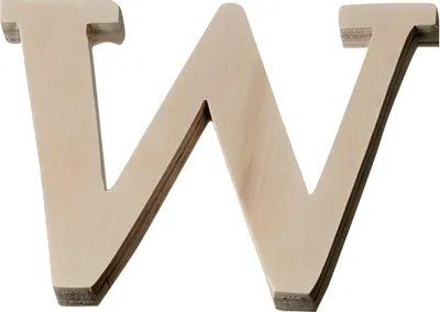 Produktbild von KNORR PRANDELL 218735630 Buchstabe klein W 38 x 5 x 02 cm Sperrholz
