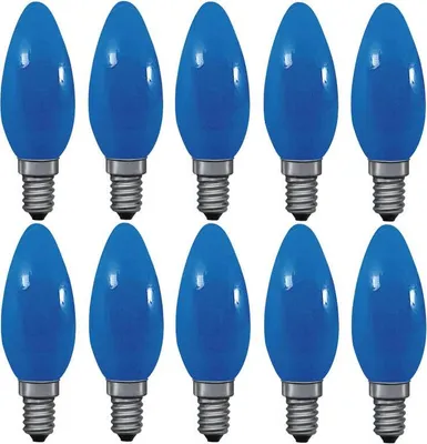 Produktbild von 10 x Paulmann Glühbirne Kerze 25W E14 BLAU Glühlampe 25 Watt