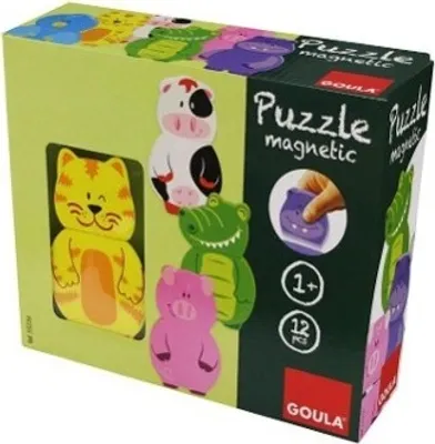 Produktbild von Goula Magnetisches Holzpuzzle Tiere