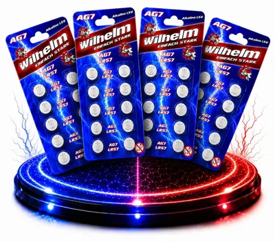 Produktbild von 40 x Wilhelm AG7 LR57 - L927 - 195 - 395 - GP95A Qualitätsbatterien 1,5 V Alkaline