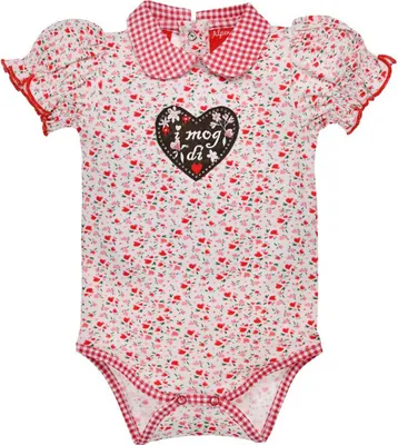 Produktbild von BONDI Baby Halbarm Body "I Mog Di" 86992 | Blumenalloverdruck Größe: 80