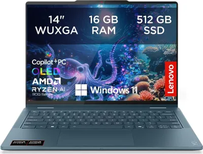 Produktbild von Lenovo Yoga 7 2-in-1 14AKP10 Copilot+ PC, AMD Ryzen AI 7, 2 GHz, 35,6 cm (14"), 1920 x 1200 Pixel, 16 GB, 512 GB