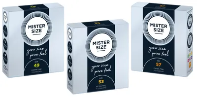 Produktbild von 9x Mister Size Kondome Probierset 49 / 53 / 57 mm - mittelgroße Kondome