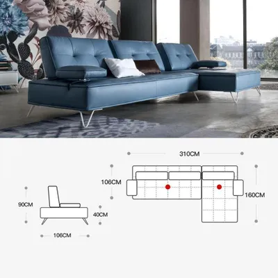 Produktbild von Wohnlandschaft Couch Polster Textil Stoff Leder Sitz Garnitur Eck Ecksofa L-Form