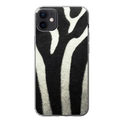 Produktbild von MuchoWow® Handyhülle Schutzhülle Hülle für iPhone 12 mini Tiermuster - Zebra - Schwarz - Weiß Silikon Softcase Handy Hülle - Bild