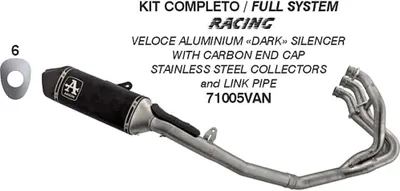 Image de Système d'échappement complet ARROW homologué aluminium Triumph Street Triple 765 RS