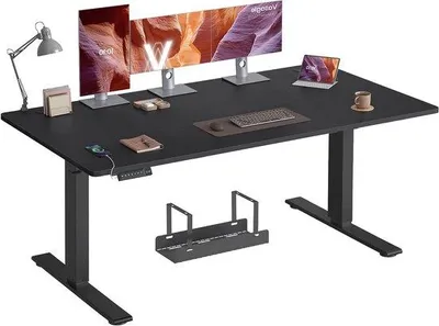 Immagine prodotto di Scrivania regolabile in altezza - Scrivania standing - Design ergonomico - Dotata di porta USB-C - Dimensioni 160 x 80 cm