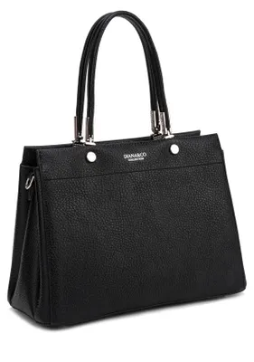 Imagen del producto de Bolso de mano mujer piel vegana poliuretanoLunara Nova negro azul Black B UNICA 31x22x13.5 cm